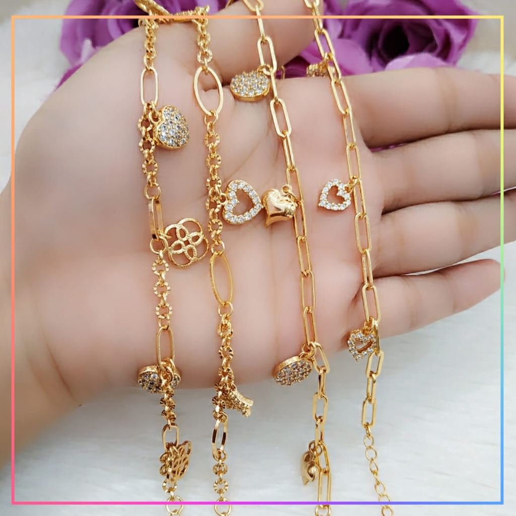 Gelang xuping gelang dewasa/remaja rantai jurai bulat simple perhiasan wanita lapis emas gold GL 320