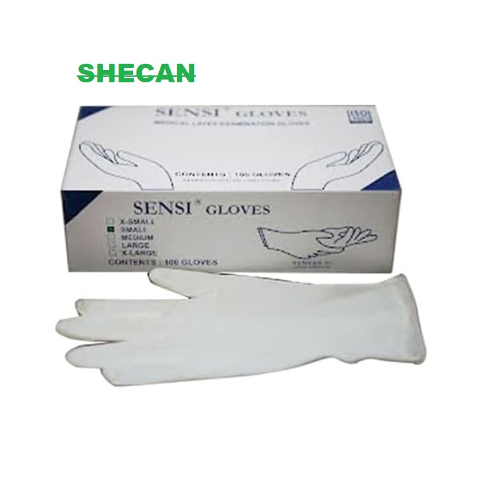 Sarung Tangan Sensi Gloves Latex Karet (1 Box) 100 Pcs