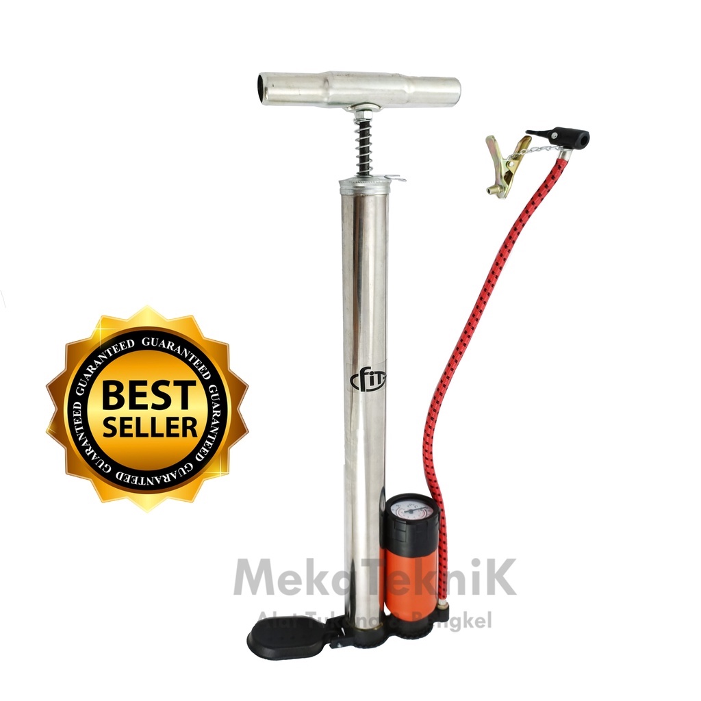 POMPA SEPEDA TABUNG METER BESI FIT / POMPA BAN SEPEDA / POMPA TABUNG / POMPA ANGIN BAN SEPEDA
