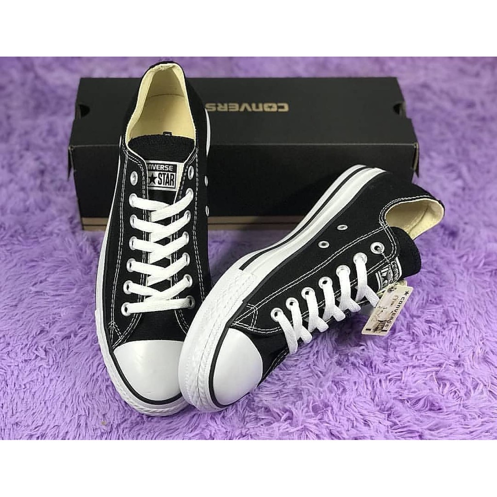 Sepatu Converse Classic OX Allstar Hitam Navy Abu Putih Sneakers Hadiah Pria Wanita Couple Murah