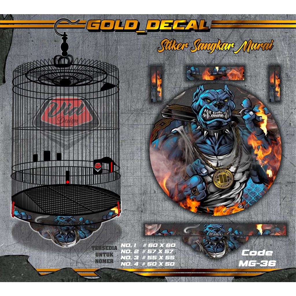 Decal Sangkar Murai Stiker  Kandang Murai Sangkar Tebok Bulat Radja No 1 2 3 4