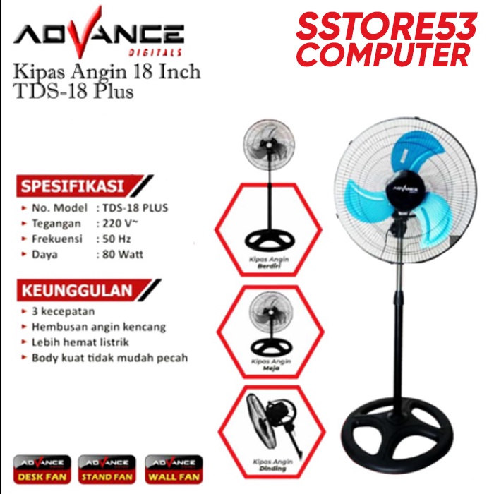 Kipas Angin Advance TDS-18 PLUS Kipas Angin 3in1 18 Inch