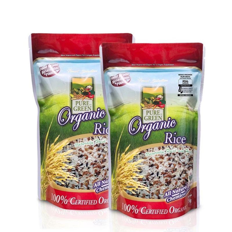 

Puregreen Organic Rice Beras Organik Multi Ethnic (Kombinasi All Varian) Paket 2 x 1 kg