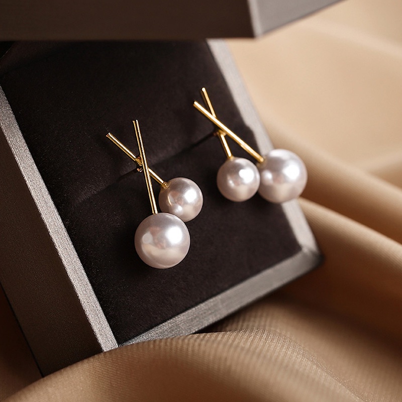 Anting Wanita Aksen Mutiara Gaya Korea Untuk Musim Panas