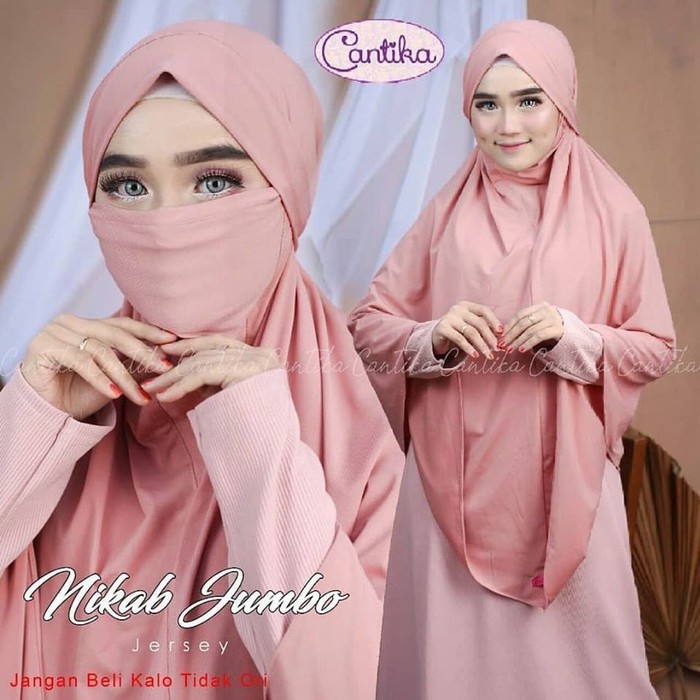 Unik Hijab Jilbab Syari French Khimar Cadar Nikob Jumbo Bahan Jersey Murah Limited