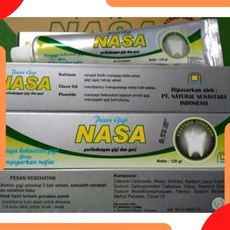 [2pcs] Nasa Odol Pasta Gigi dengan Berbagai Manfaat Complete Mouth Care Anti Bakteri Mulut &amp; Gusi 24 Jam Melindungi Bau Mulut