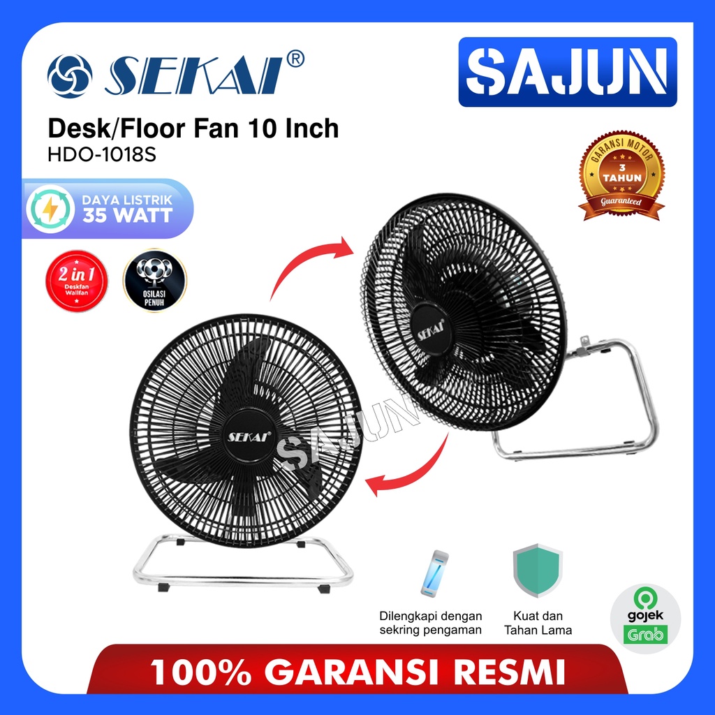 SEKAI High Velocity Fan 10 inch HDO1018S Kipas Angin Lantai HDO 1018-S