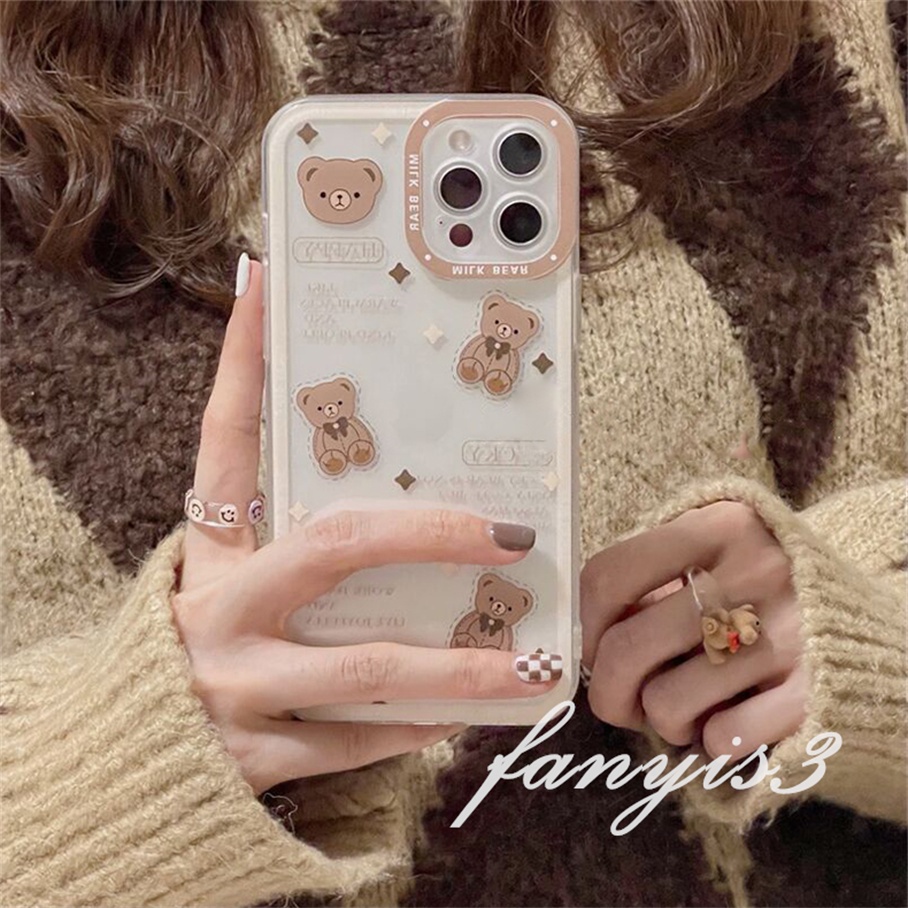 Samsung S22 S21 S20 Plus Ultra S21 FE S20 FE Note 20 Ultra Note 10 Lite Soft Case TPU Transparan Motif Boneka Beruang Cover