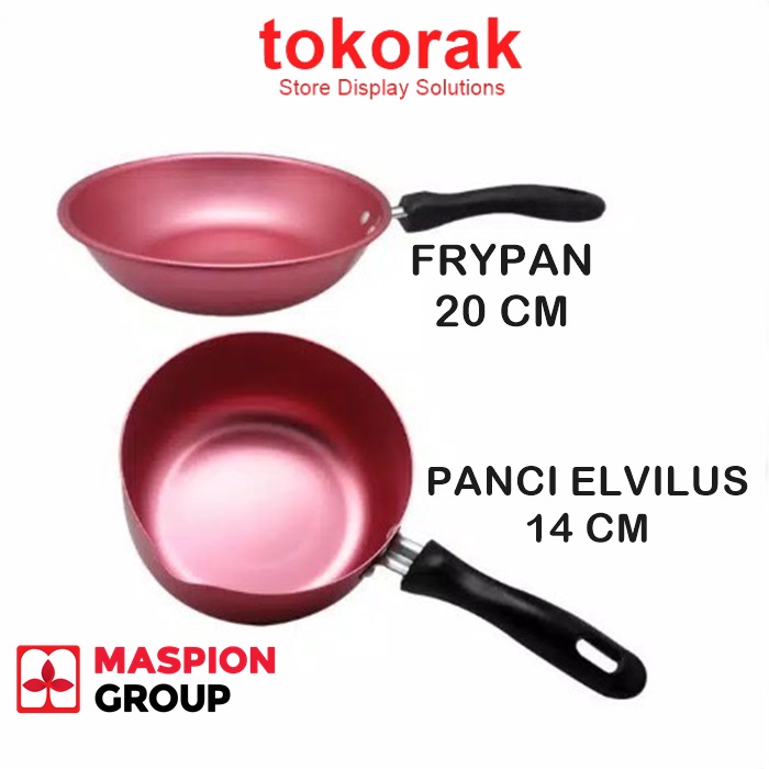 PANCI SUSU EVILUS 14 CM + FRYPAN 20 CM MASPION - TEFLON - WAJAN