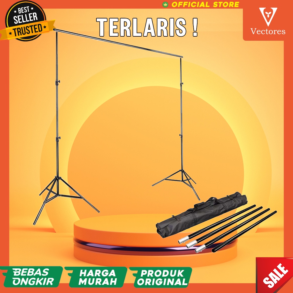 Bracket Stand Backdrop Tiang Background Foto Studio Lengkap Murah