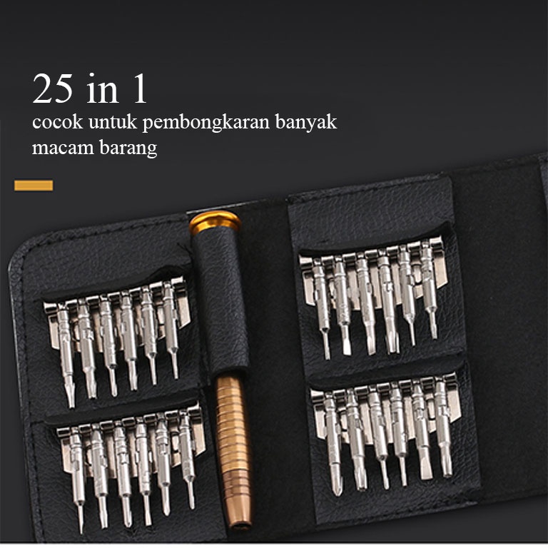 Tool Set Obeng Kunci Reparasi HP/Smartphone/Laptop/Kacamata/Obeng Set 25 in 1 Multifungsi