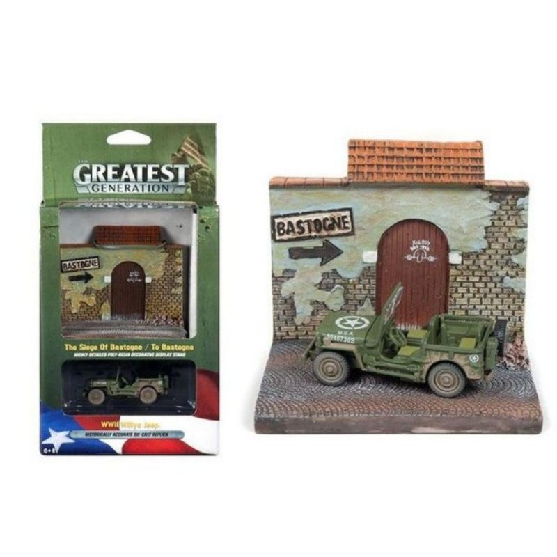 Johnny Lightning Diorama Bastogne WWII Willys Jeep diecast JL murah