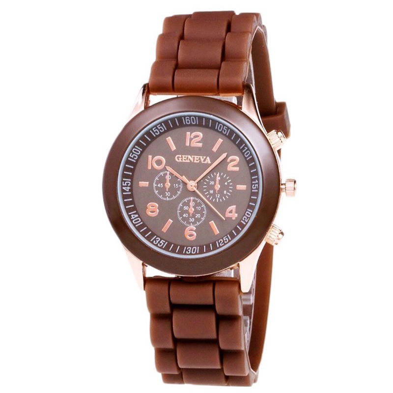 Jam Tangan Wanita Analog Geneva Rubber Fashion Casual Kekinian