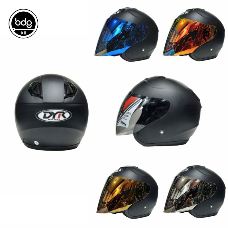 Helm KYOTO DYR Solid HITAM BLACK DOFF Paket Kaca Visor Venom Iridium bukan KYT