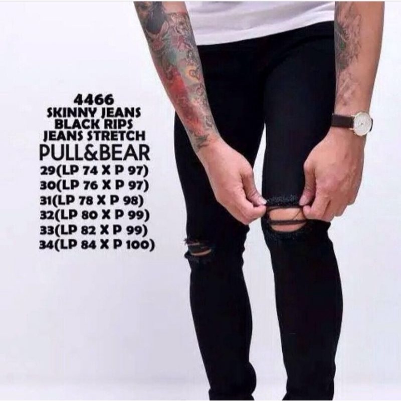 Celana Jeans Panjang Pria  Skiny Sobek Lutut