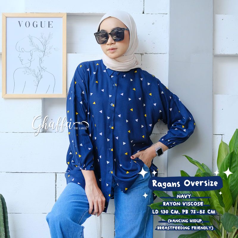 Ragans oversize blouse motif bintik segitiga cakep by ghaffa the label