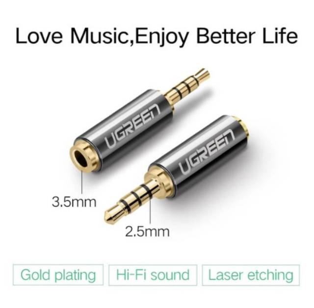 Ugreen Connector Aux 3.5mm Female to Jack 2.5mm Male High Quality Original