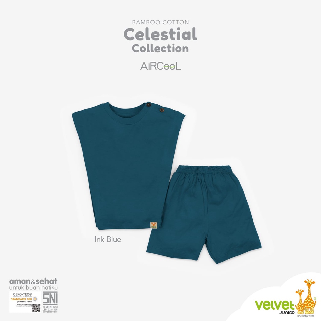 Velvet Celestial Collection Setelan Kutung Sayap + Celana Pendek