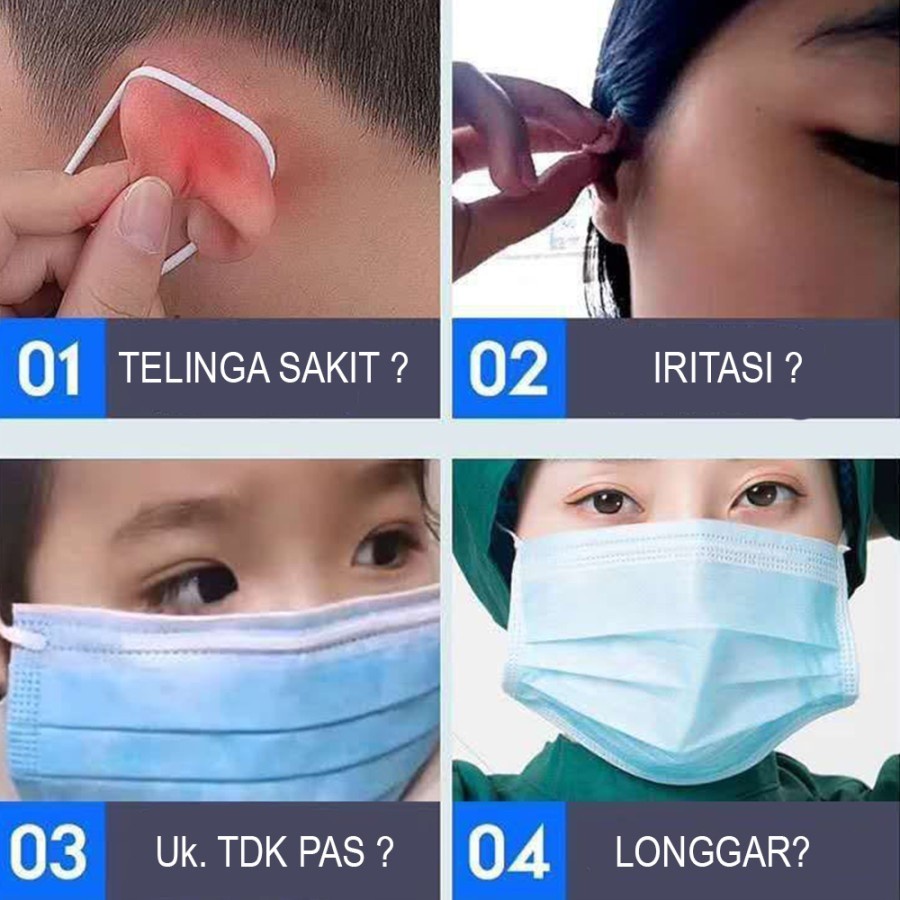 Connector Pengait Masker isi 10pcs Tali Hijab Konektor Penyambung Hook Earloop