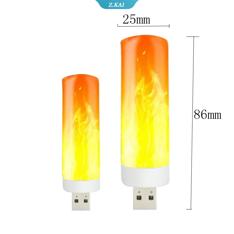 Lampu Atmosfir LED USB Efek Api Untuk Power Bank / Camping