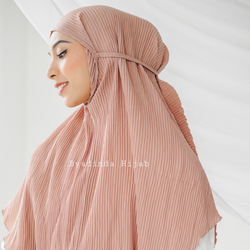 Bergo Plisket Full Lidi Hijab Instant Maryam Jilbab Pleated