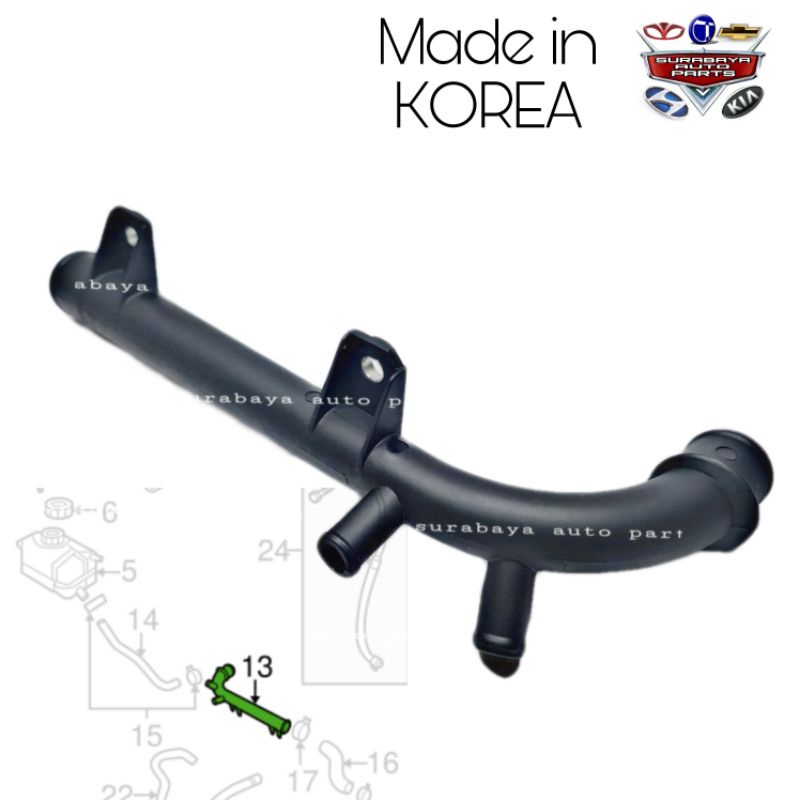 Pipa Pipe Water Pump Bypass Air Radiator Chevrolet Aveo Kalos Lova Pipa By Pass Radiator