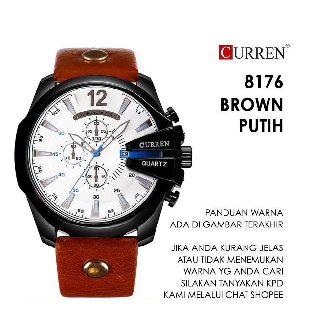 Jam Tangan Pria CURREN 8176 Kulit ORIGINAL Chronograph Tidak Aktif