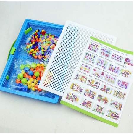 Puzzle Peg Board - Papan Puzzle Tusuk (+296 Pasak)