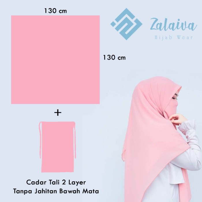 Cadar + Jilbab Segi Empat Ukuran130cm  / Ukuran 150cm  Hijab + set Cadar Tanpa Jahit Bawah Mata