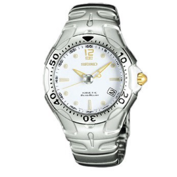 Seiko SMA033 Kinetic Auto Relay Silver Gold