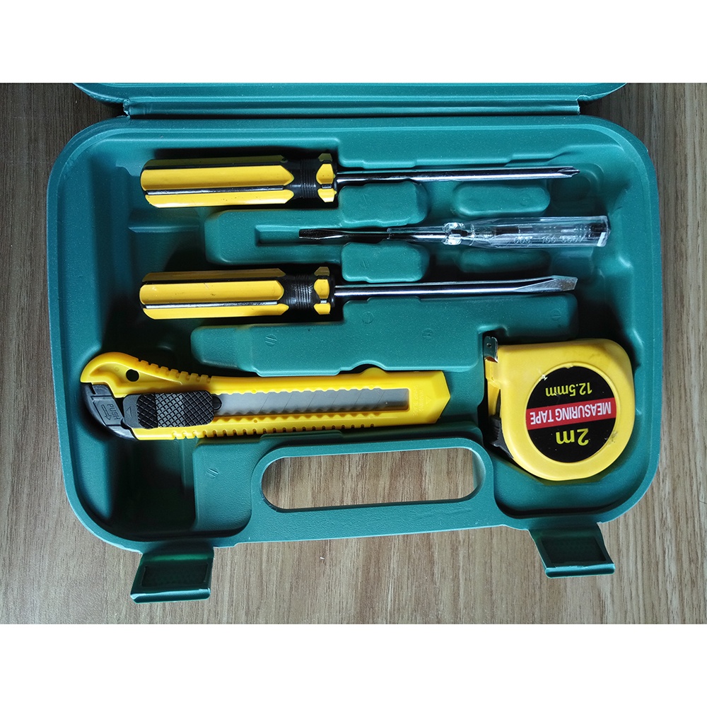 OnnFang Alat Set Perkakas Palu Tang Obeng Cutter Meteran 8 in 1