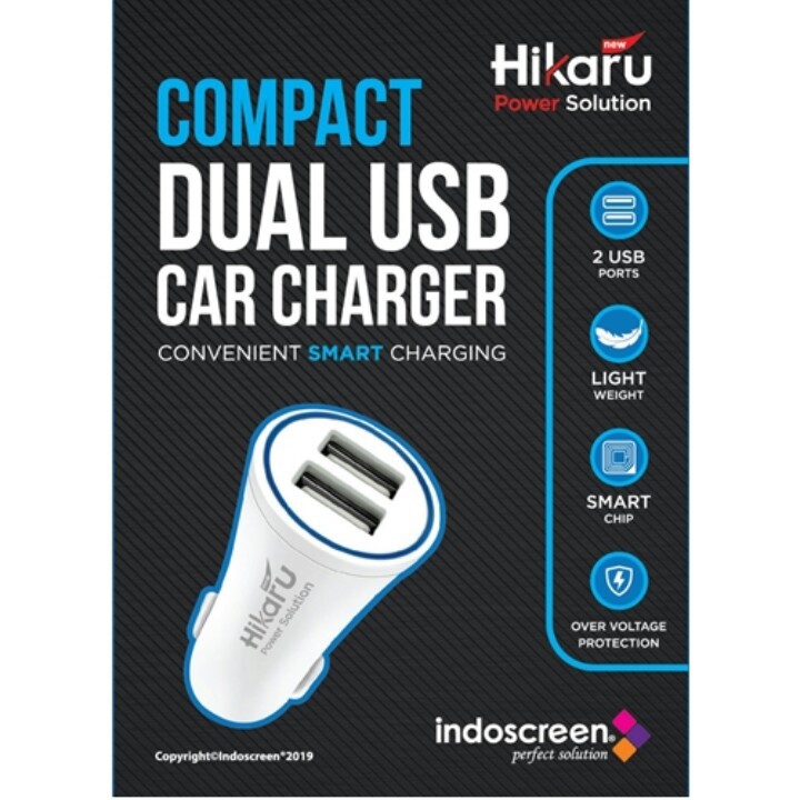 HIKARU charger mobil 2 usb ports 2.4A saver hikaru HKCC17