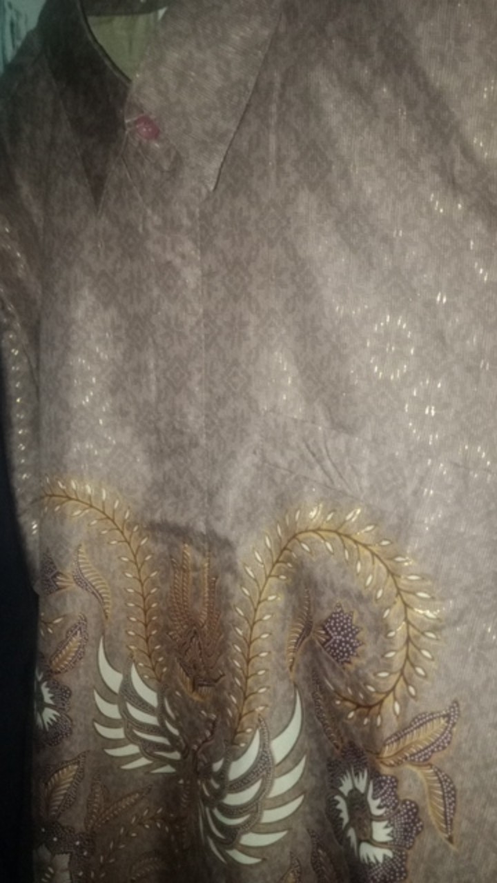 Kemeja Batik Semi Sutra Sanwos Berfuring Kantong Depan Fashion Pria M L Xl Xxl Jumbo Kerja Kantorann