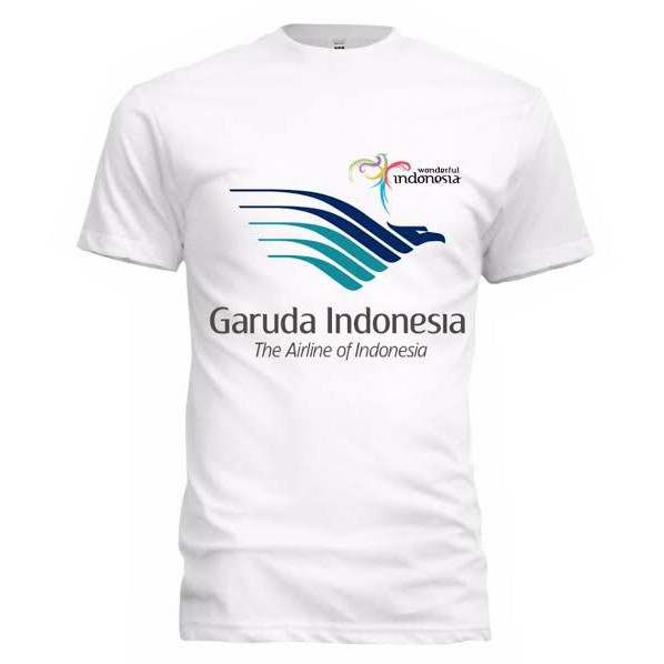 KAOS GARUDA INDONESIA 02 LOGO WARNA - BAJU TSHIRT PESAWAT MASKAPAI AIRLINES DISTRO - KAOS