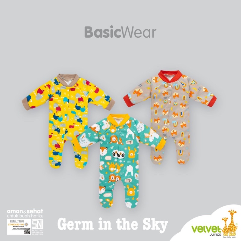 Velvet Baju Kodok (Satuan) Panjang / Sleepsuit Bayi Newborn