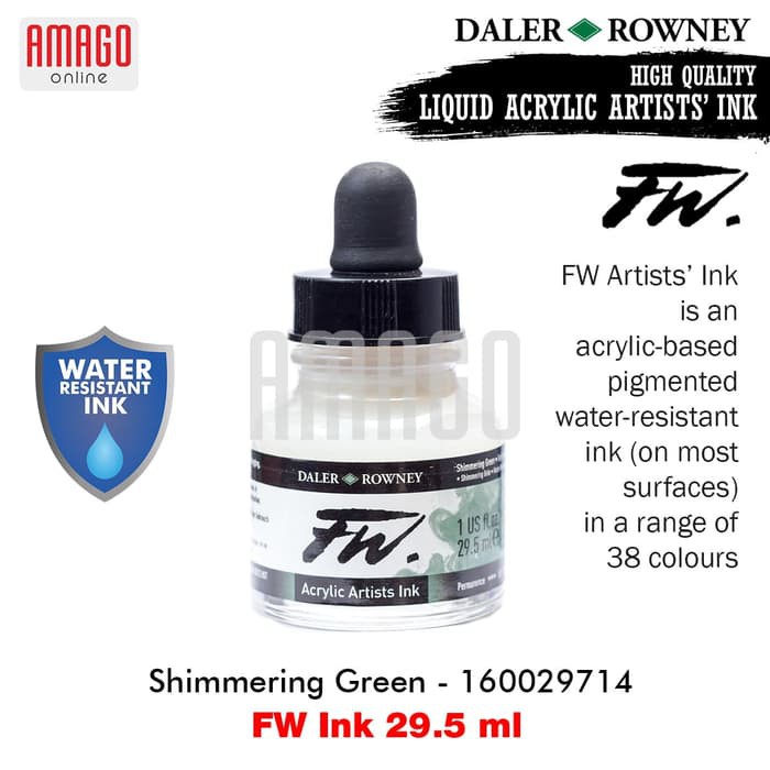 DALER-ROWNEY - FW INK 29.5 ML - SHIMMERING GREEN - 160029714