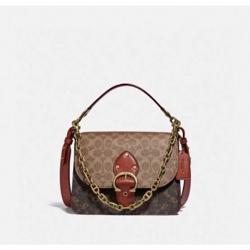 Coach Beat Shoulder Bag In Signature Canvas With Horse And Carriage Print (C2418)