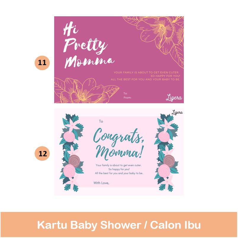 Kartu Ucapan Besar Premium Custom Ligera Baby Shop (cetak di Kertas Foto Crystal 4R)