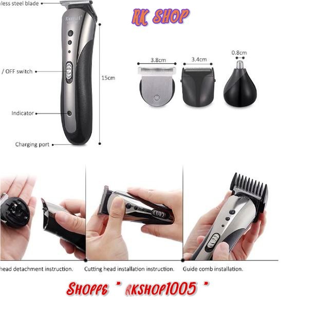 ALAT CUKUR KEMEI 1407 ORIGINAL HAIR clipper 3 in 1 RAMBUT KUMIS DLL