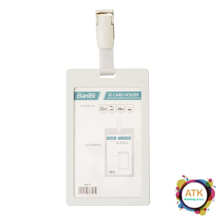 

Bantex ID Card Holder With Clip 54x90mm Portarit White #8866 07