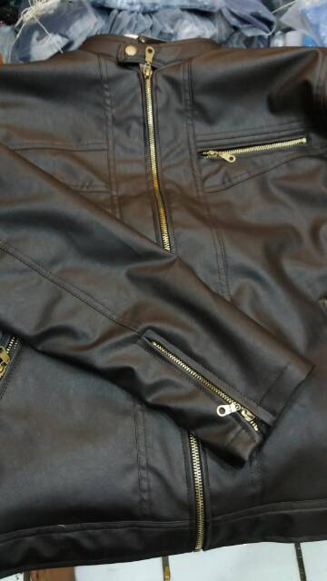 Jaket Kulit OSCAR Pria Jumbo / Jaket Motor Anti Air / Jaket Kulit Pria