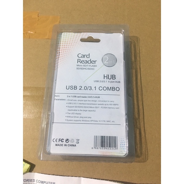 Usb Hub 6 Port Combo Card Reader 2in1