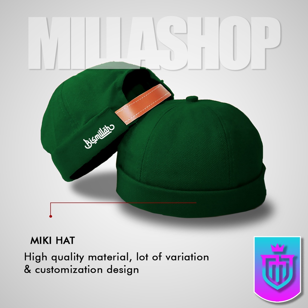 Peci Miki Hat DEWASA Topi Peci Miki Hat BISMILLAH Logo