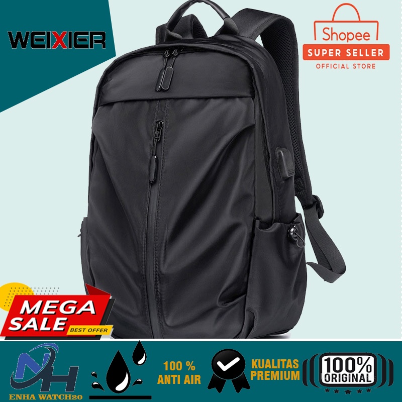 ANTI AIR Tas Kerja Kuliah Sekolah Santai WEIXIER B673 Tas Punggung Ransel Pria Laki Cowok Cewek Pere