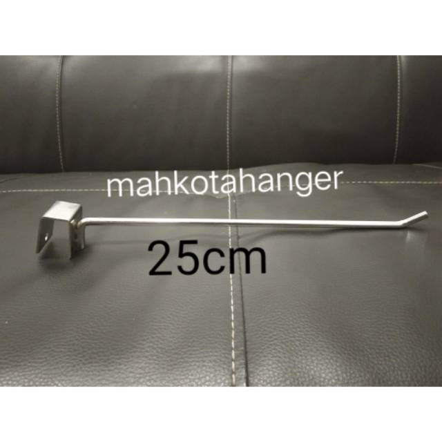 Single Hook besi chrome pipa kotak 25cm gantungan display