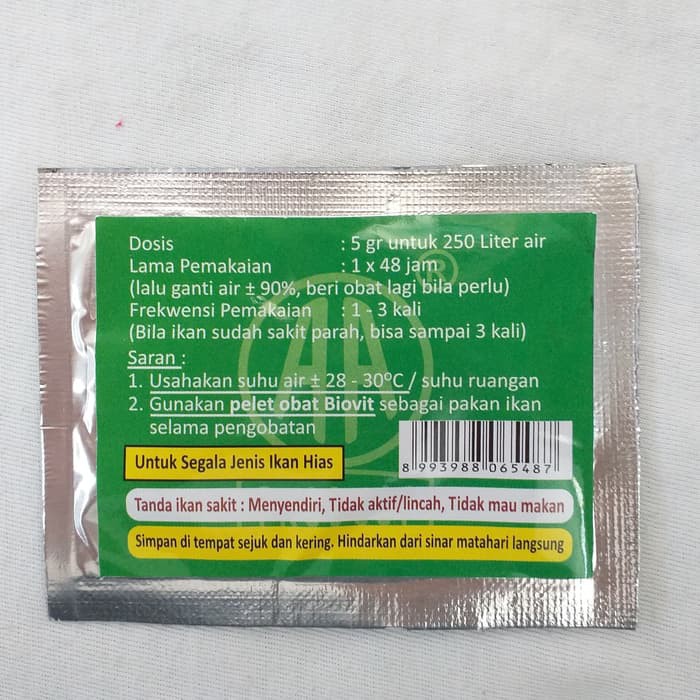 Protik 5gr Obat Ikan Hias Anti Protozoa Berak Putih Perut Kembung AA