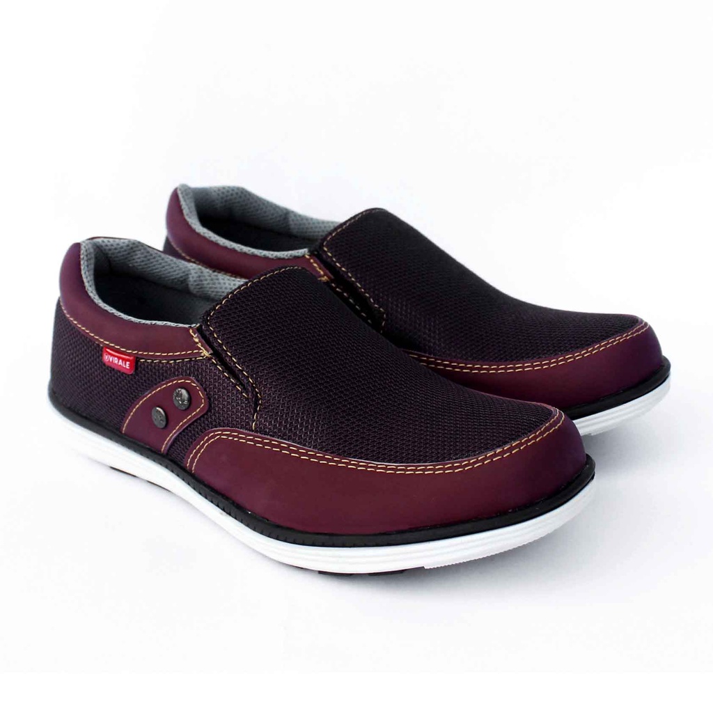 Sepatu Slip On Pria Virale / Sepatu Selop Pria Casual BG 01 ABU