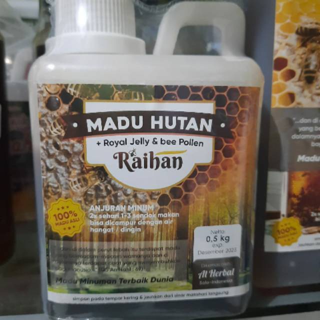 

Madu Hutan nektar akasia Raihan kemasan 0,5 kg murni