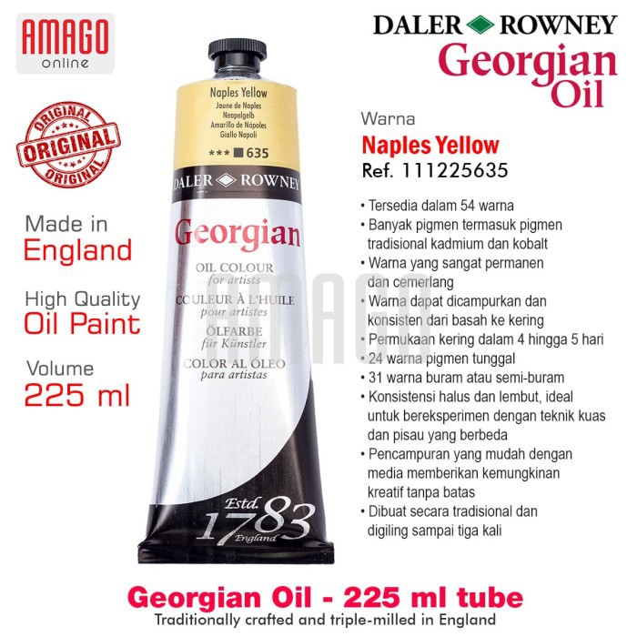 DALER-ROWNEY - GEORGIAN OIL PAINT 225 ml - NAPLES YELLOW - 111225635