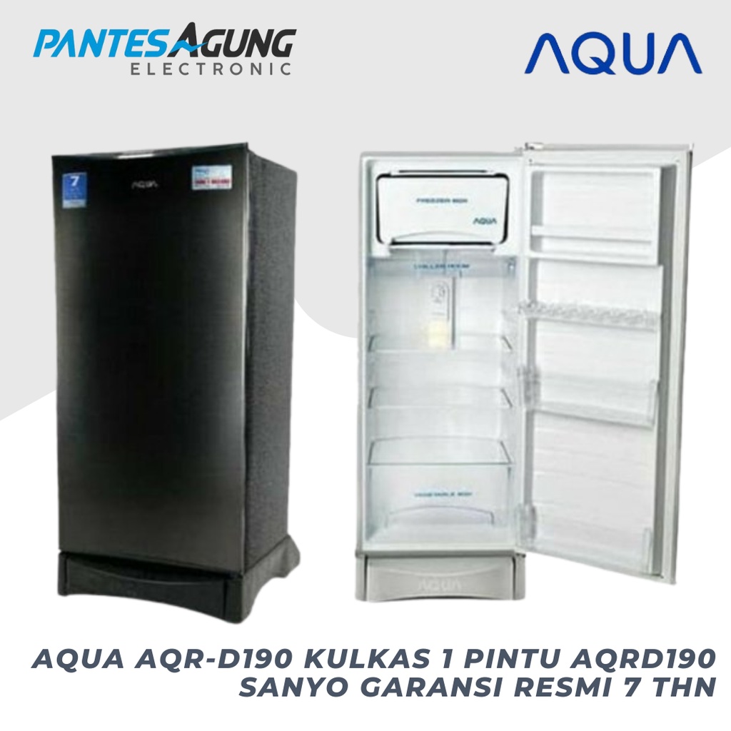 AQUA AQR-D190 Kulkas 1 Pintu AQRD190 / AQRD 205 MDS Sanyo Garansi Resmi 7 thn khusus bdg